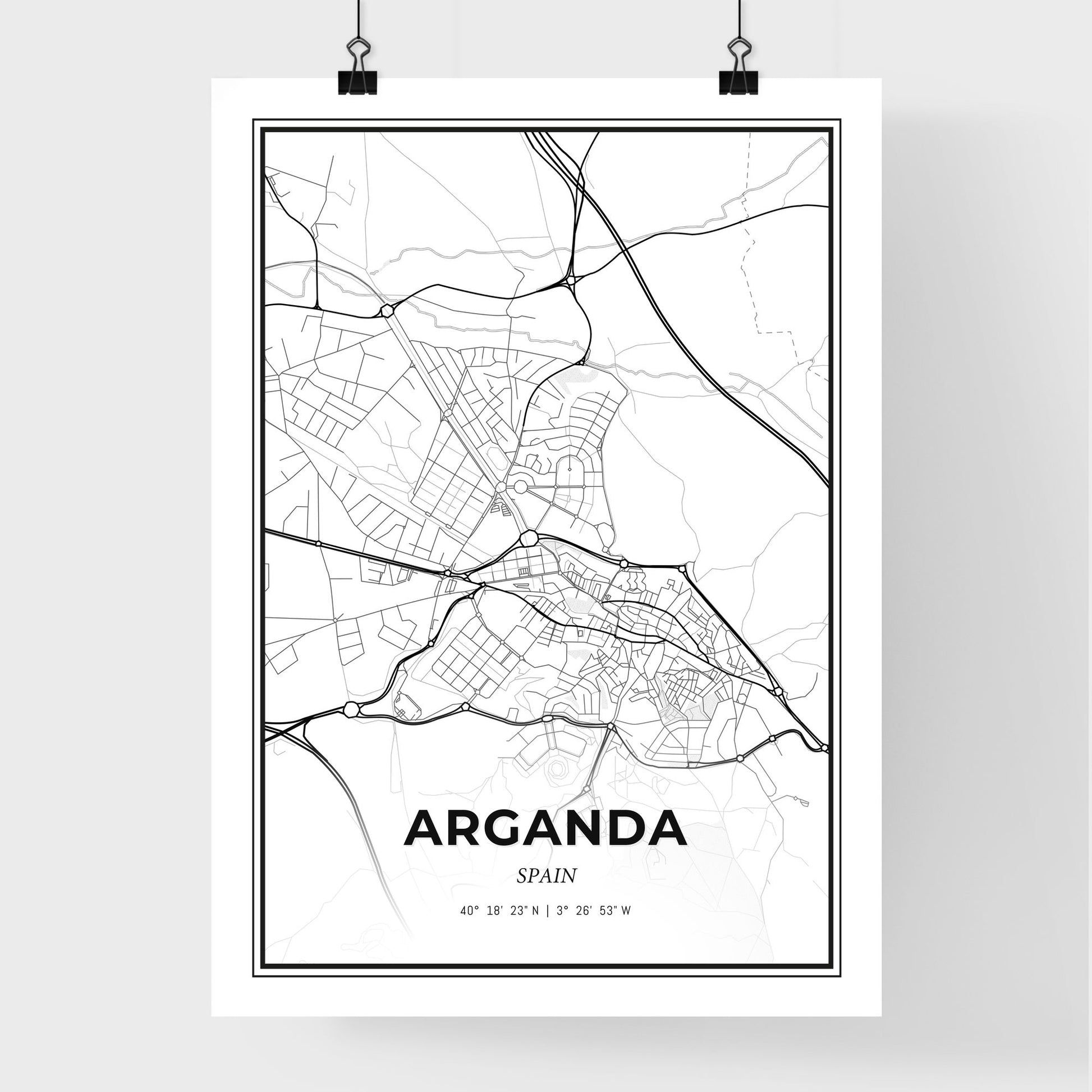 Arganda Spain - Premium City Map Poster