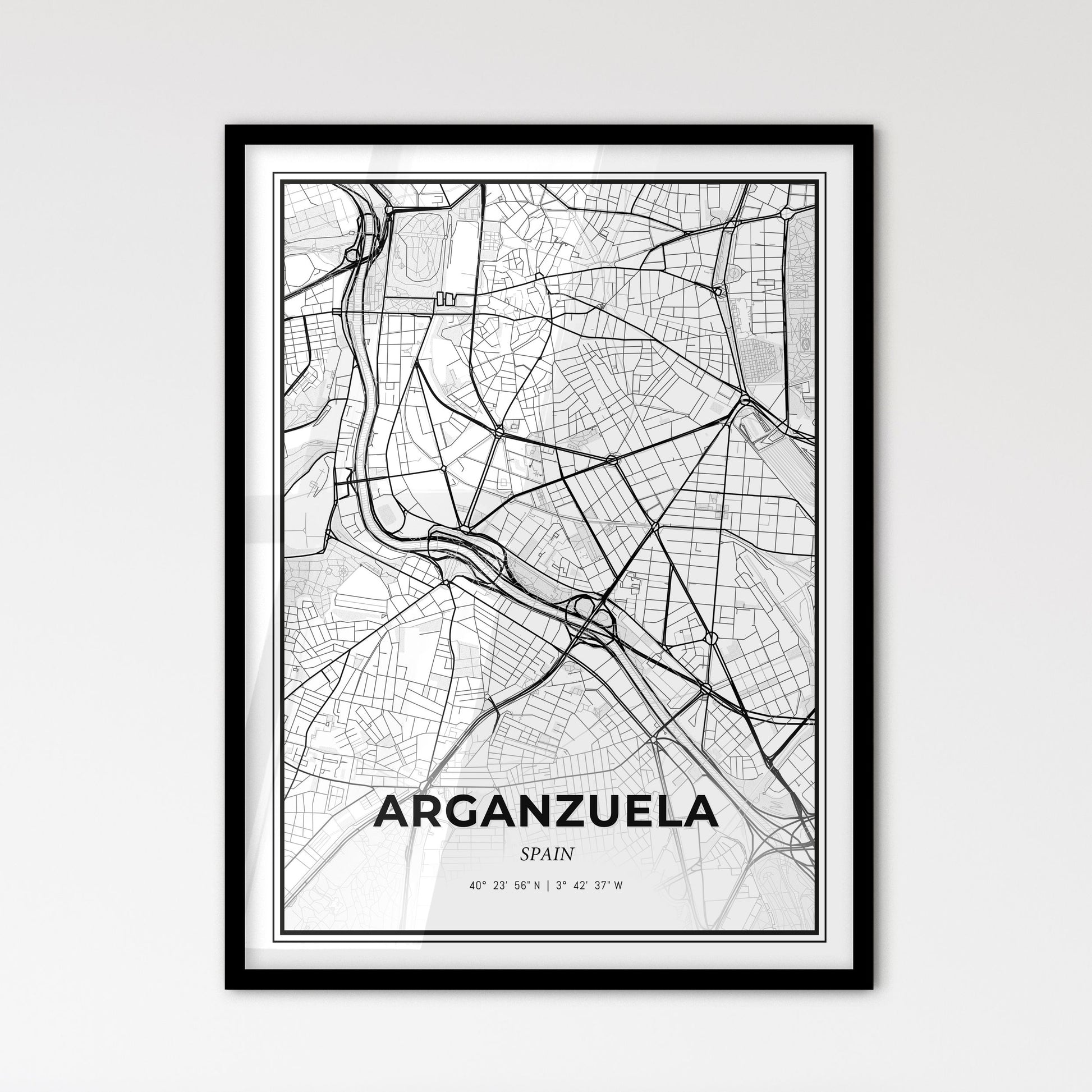 Arganzuela Spain - Scandinavian Style City Map for Modern Home Decor