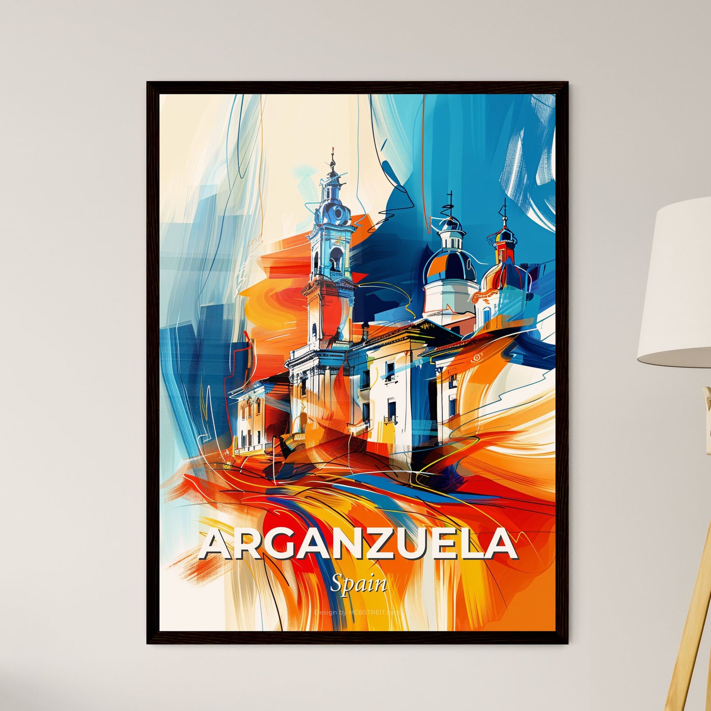 Vibrant Arganzuela, Spain - A Painting Of A Building With Towers