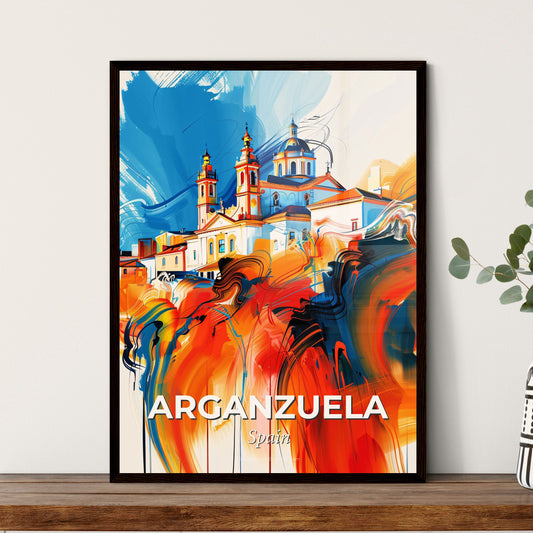 Vibrant Arganzuela, Spain - A Painting Of A Building With Colorful Paint