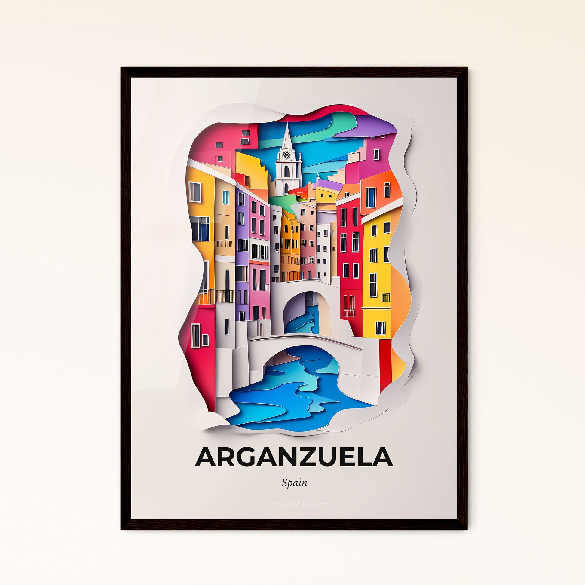 Vivid Arganzuela, Spain - a paper cut of a city with a bridge