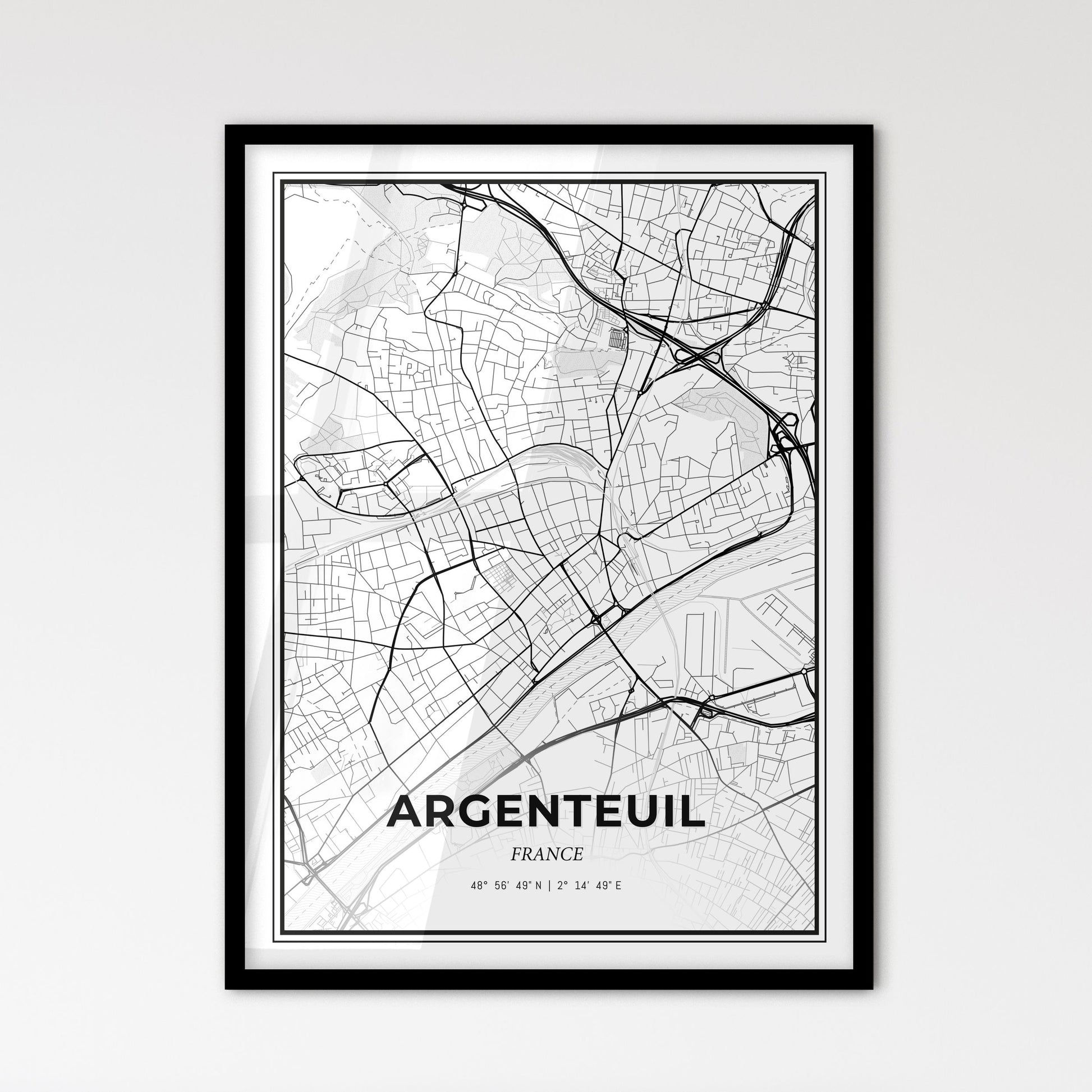 Argenteuil France - Scandinavian Style City Map for Modern Home Decor