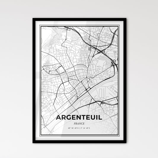 Argenteuil France - Scandinavian Style City Map for Modern Home Decor