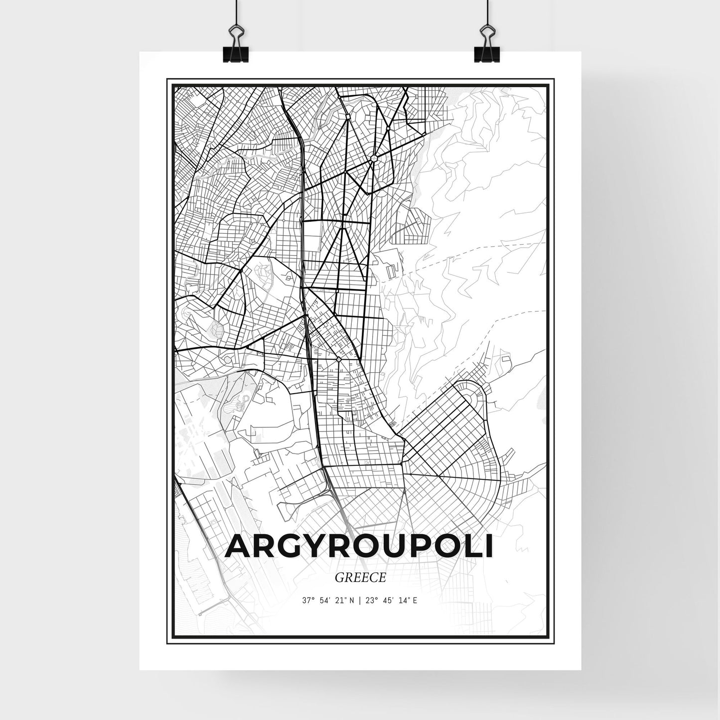 Argyroupoli Greece - Premium City Map Poster