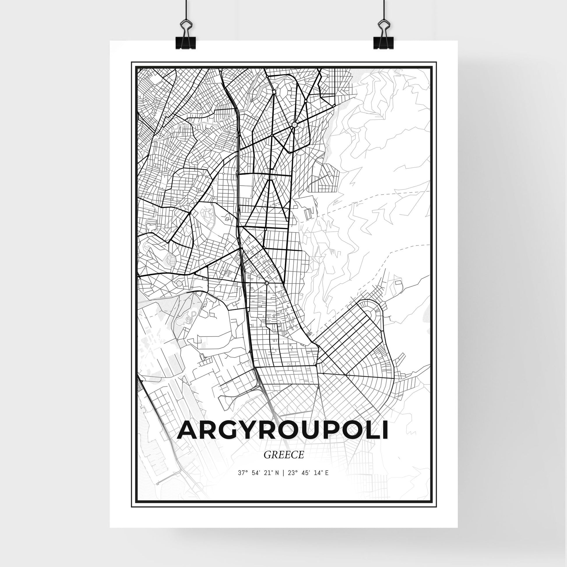 Argyroupoli Greece - Premium City Map Poster