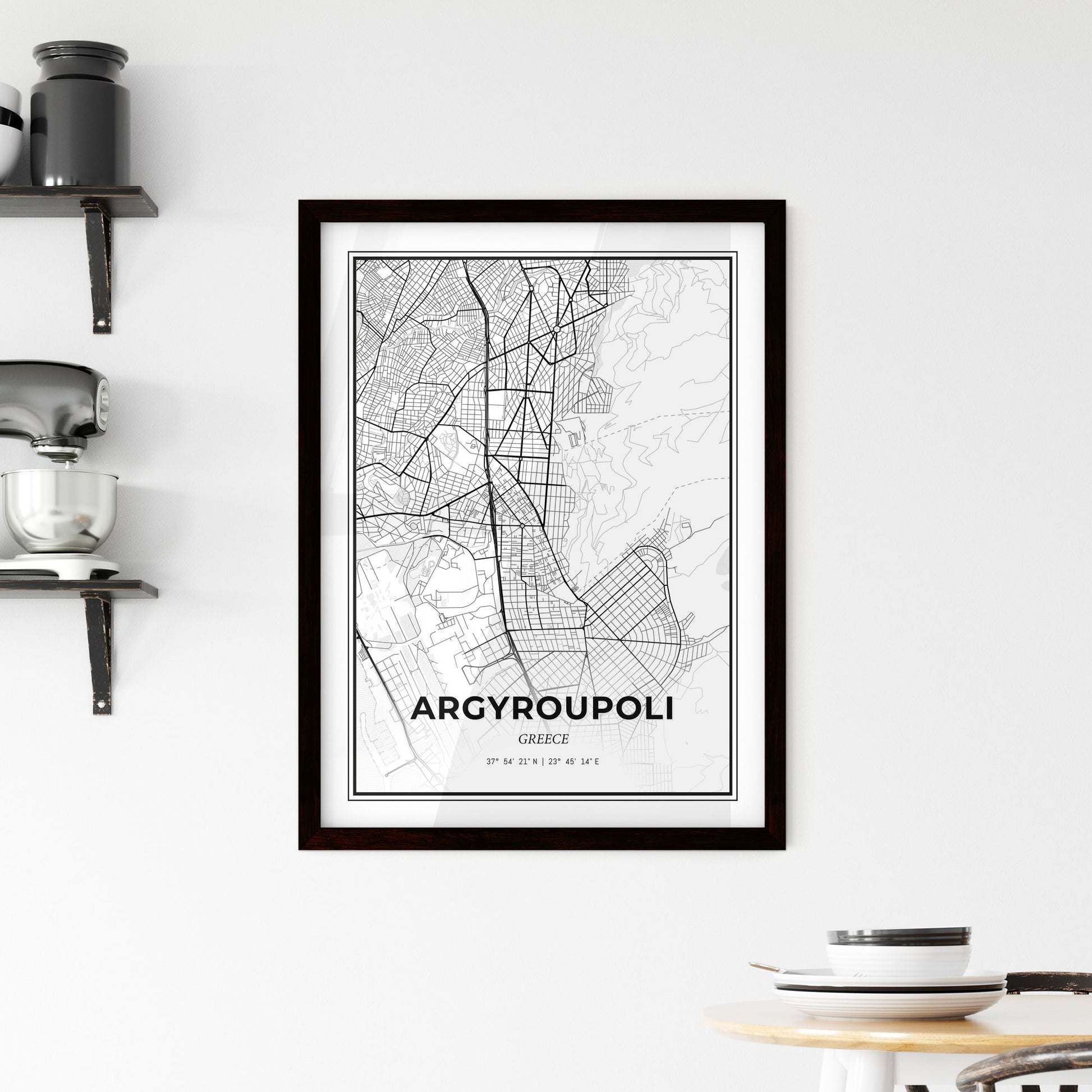 Argyroupoli Greece - Minimal City Map