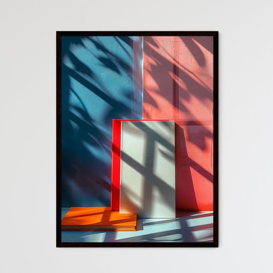 Minimalist Art Book Cover Featuring Vibrant Painting on Bold Red and Blue Wall Framed Art