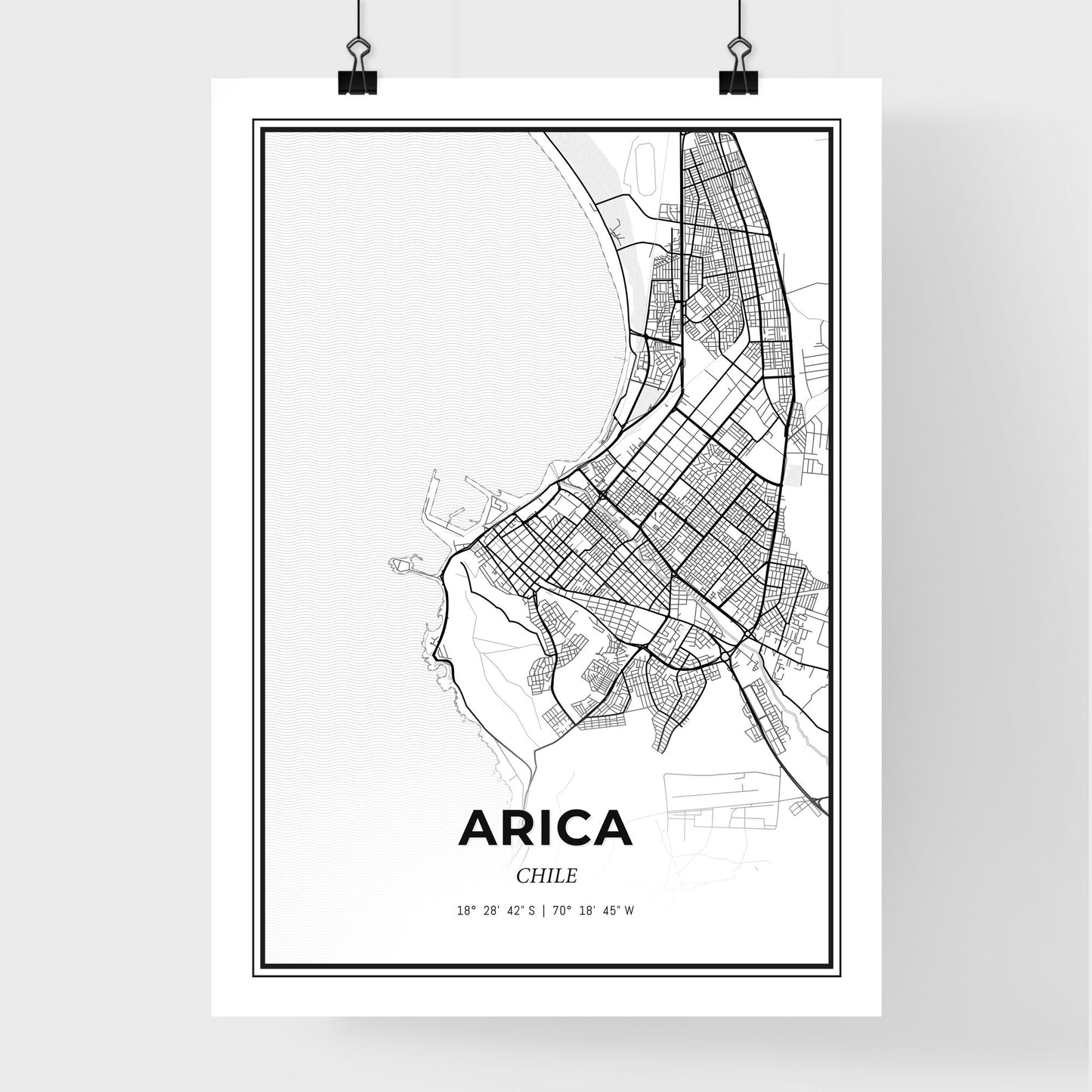 Arica Chile - Premium City Map Poster