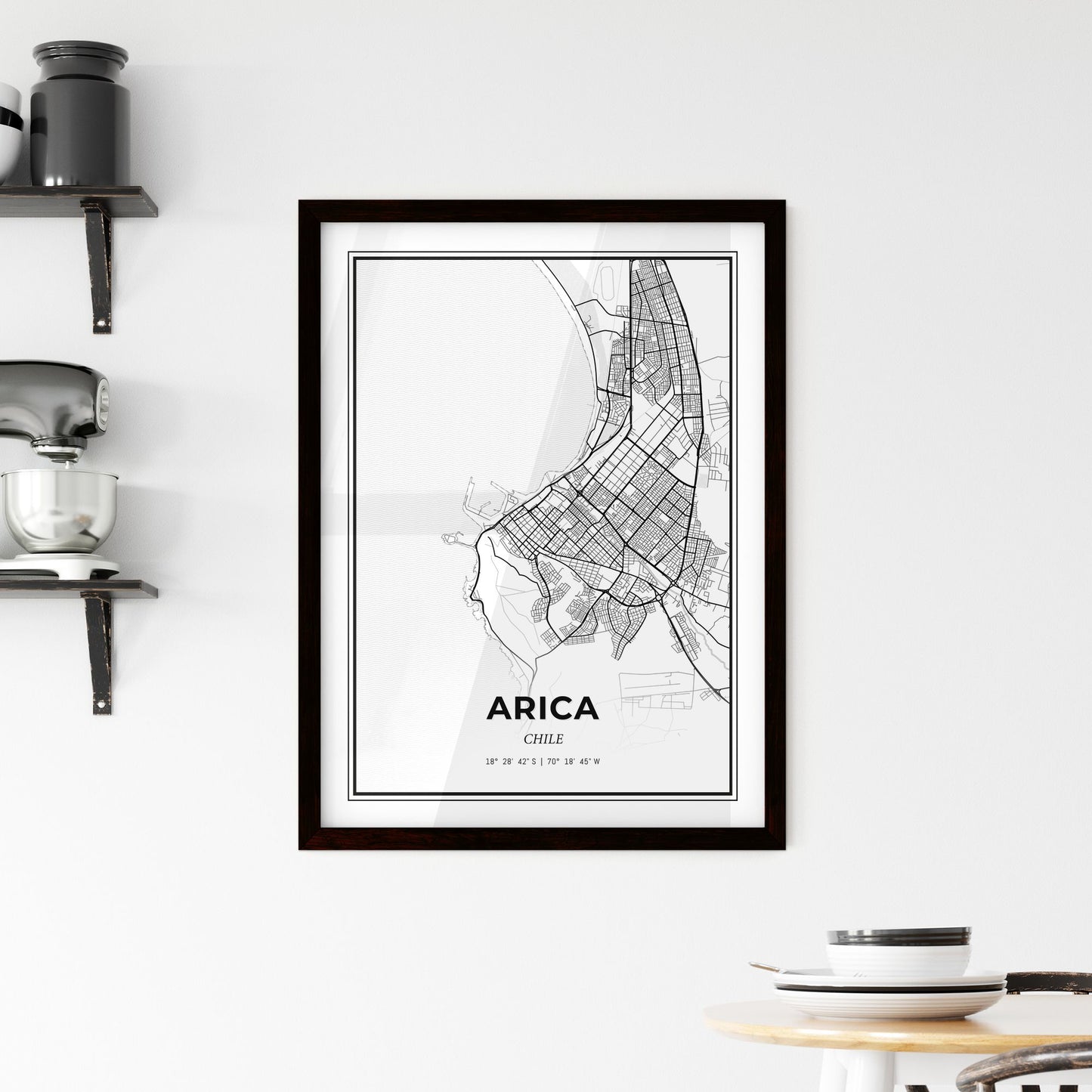 Arica Chile - Minimal City Map