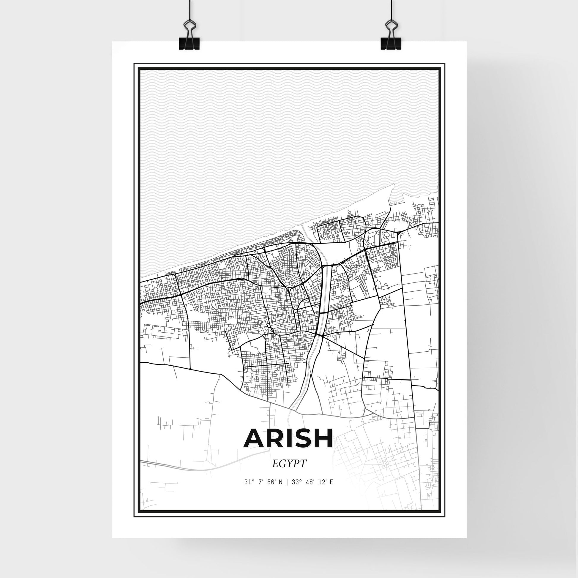 Arish Egypt - Premium City Map Poster