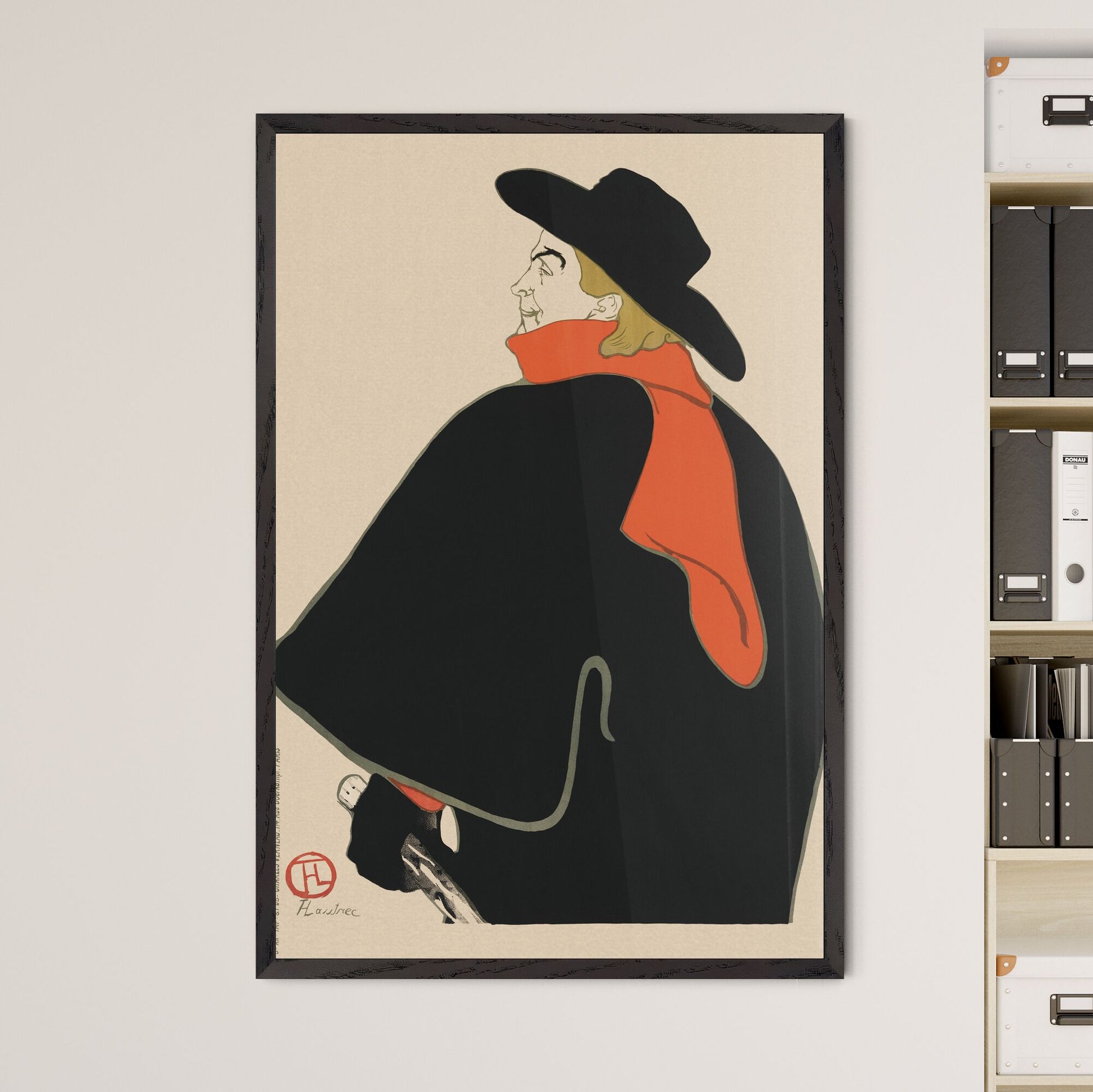 Aristide Bruant, in His Cabaret – Henri de Toulouse-Lautrec Framed Art Print