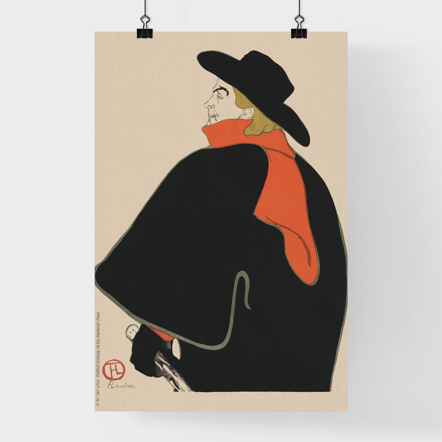 Aristide Bruant, in His Cabaret – Henri de Toulouse-Lautrec Poster
