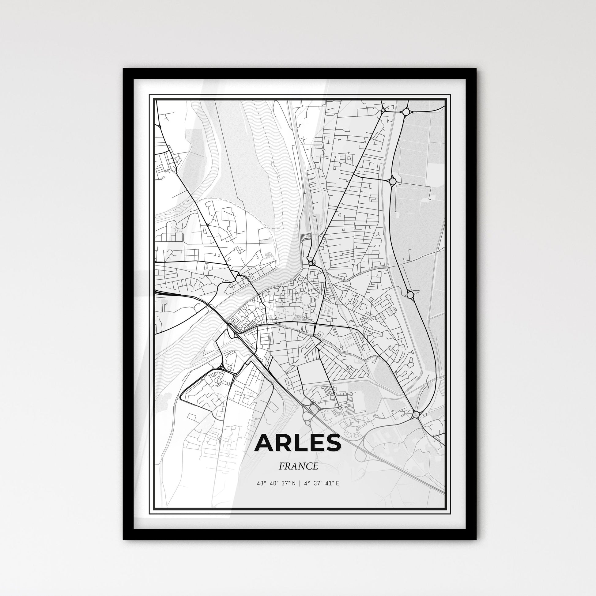 Arles France - Scandinavian Style City Map for Modern Home Decor