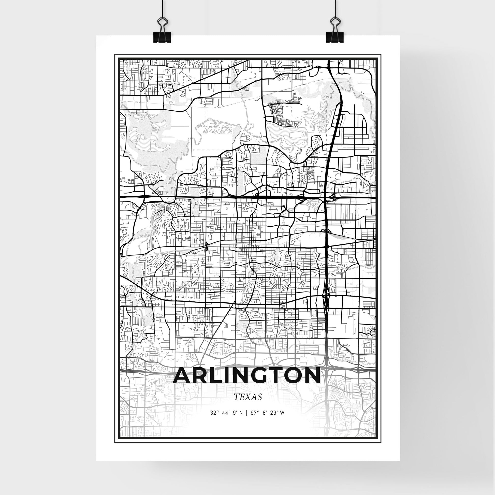 Arlington Texas - Premium City Map Poster