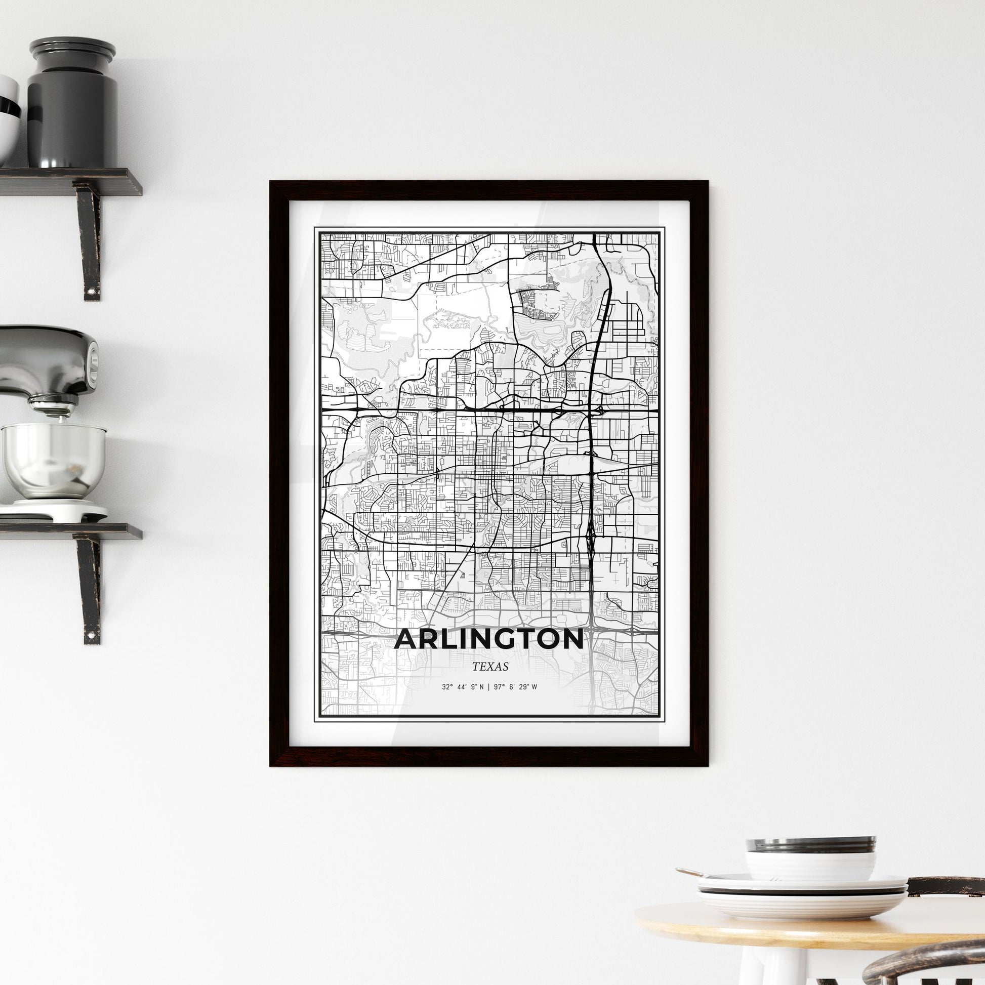 Arlington Texas - Minimal City Map