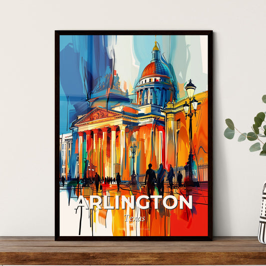 Vibrant Arlington, Texas - A Painting Of A Building With Columns And A Dome