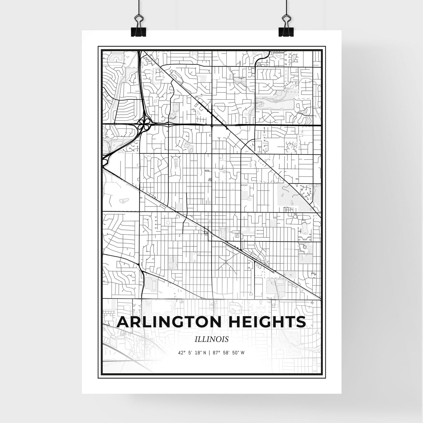 Arlington Heights Illinois - Premium City Map Poster