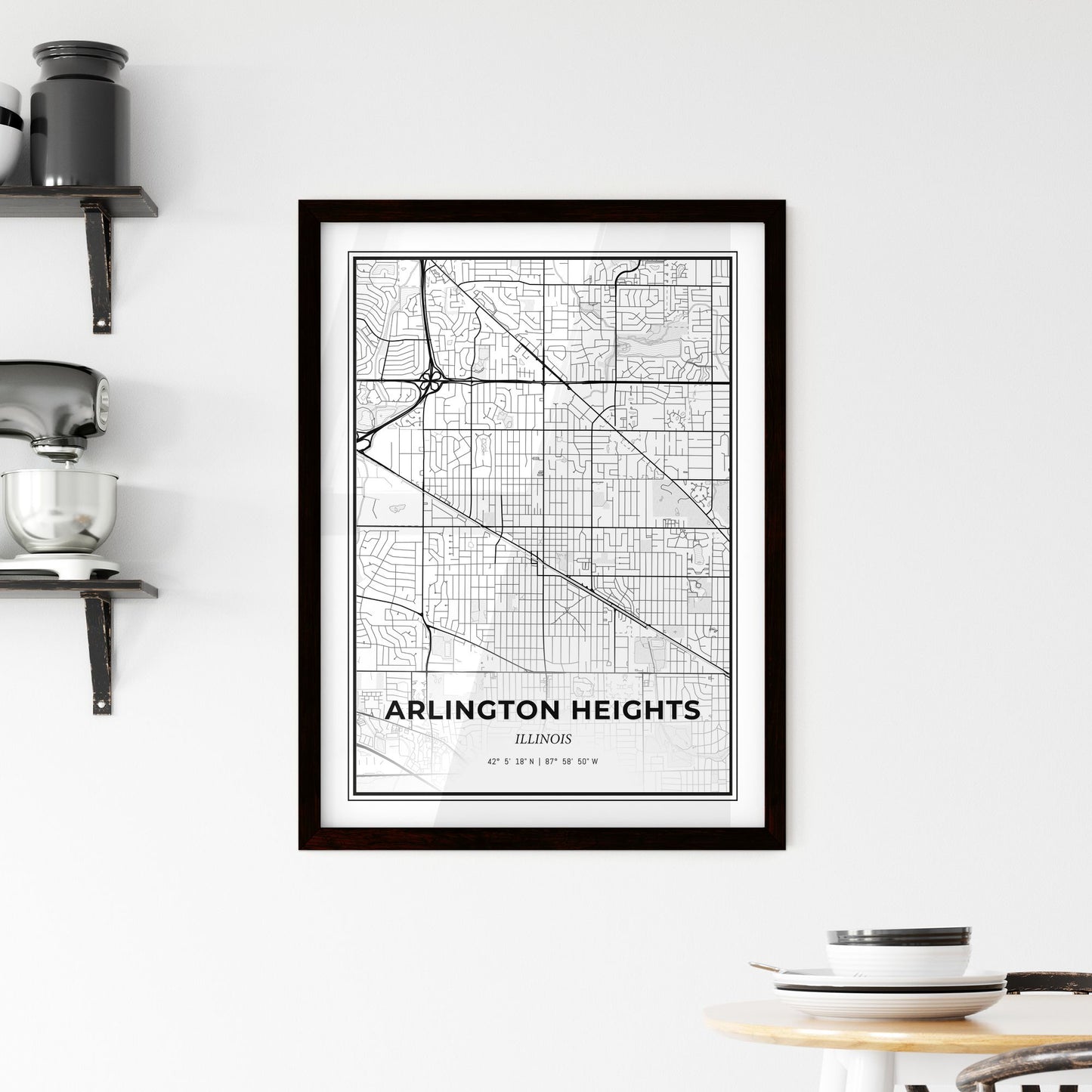 Arlington Heights Illinois - Minimal City Map