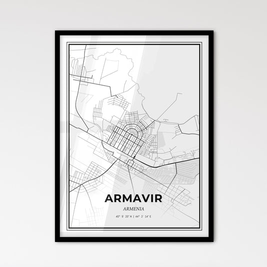 Armavir Armenia - Scandinavian Style City Map for Modern Home Decor