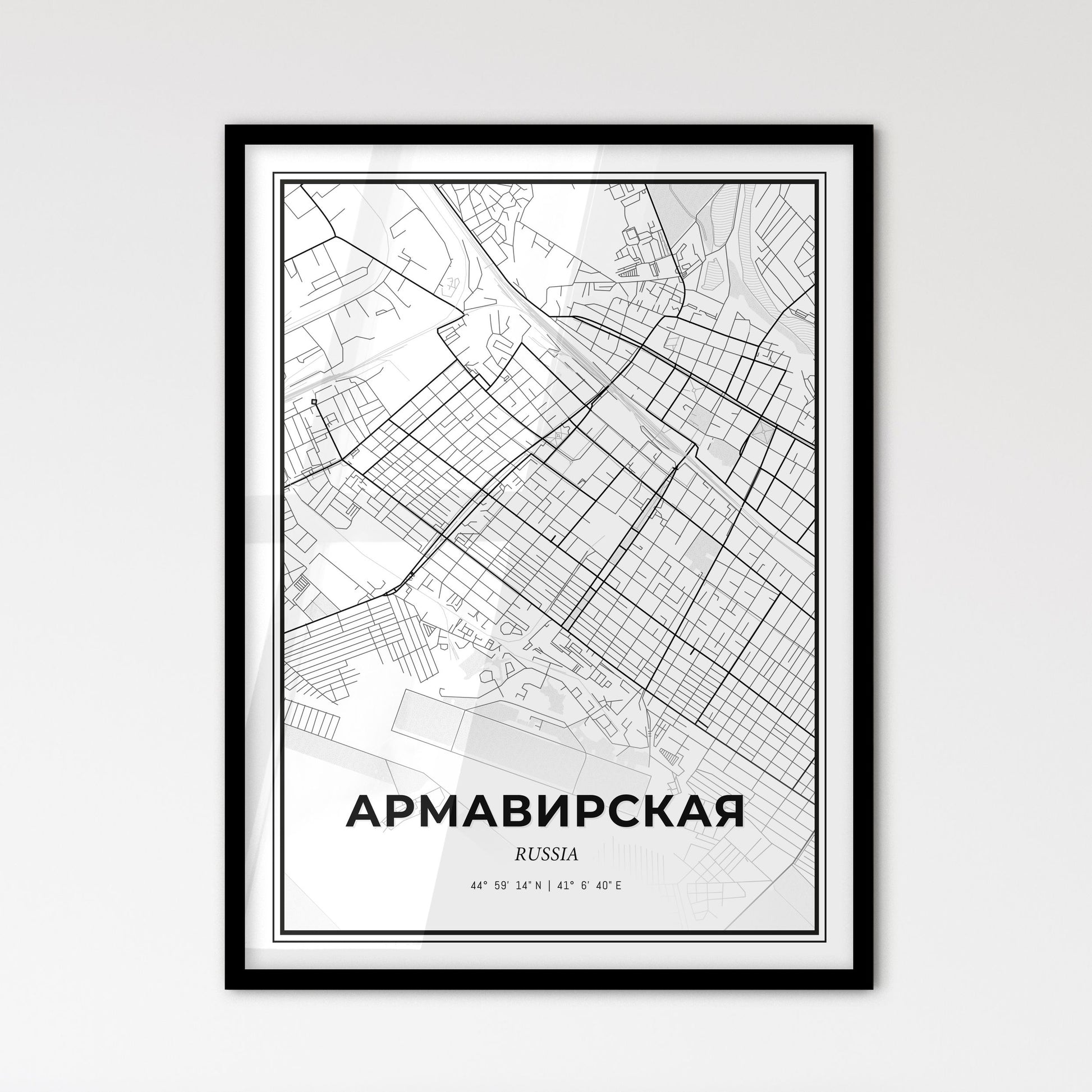 Armavir Russia - Scandinavian Style City Map for Modern Home Decor