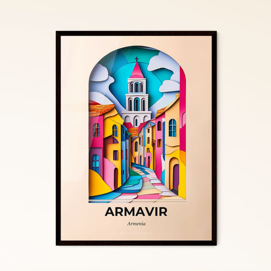 Vivid Armavir, Armenia - a colorful city scene with a clock tower