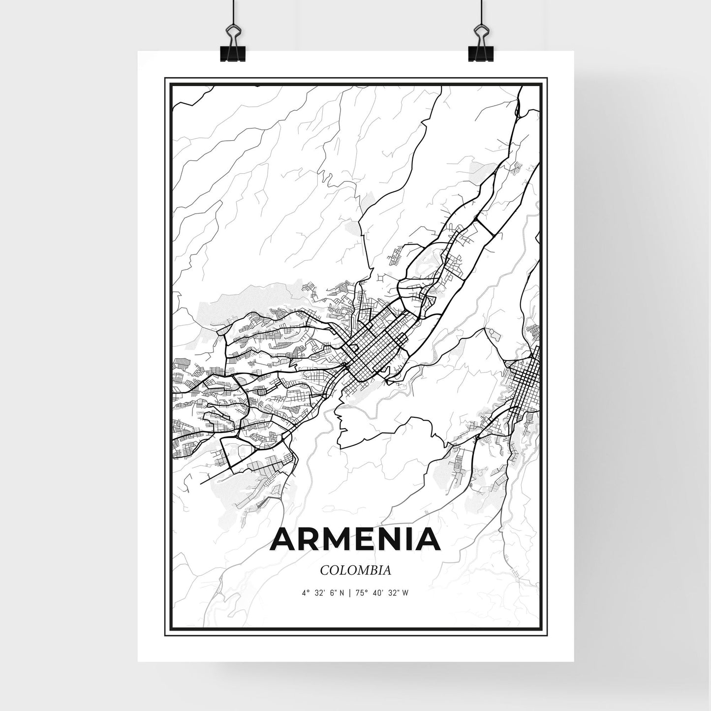 Armenia Colombia - Premium City Map Poster