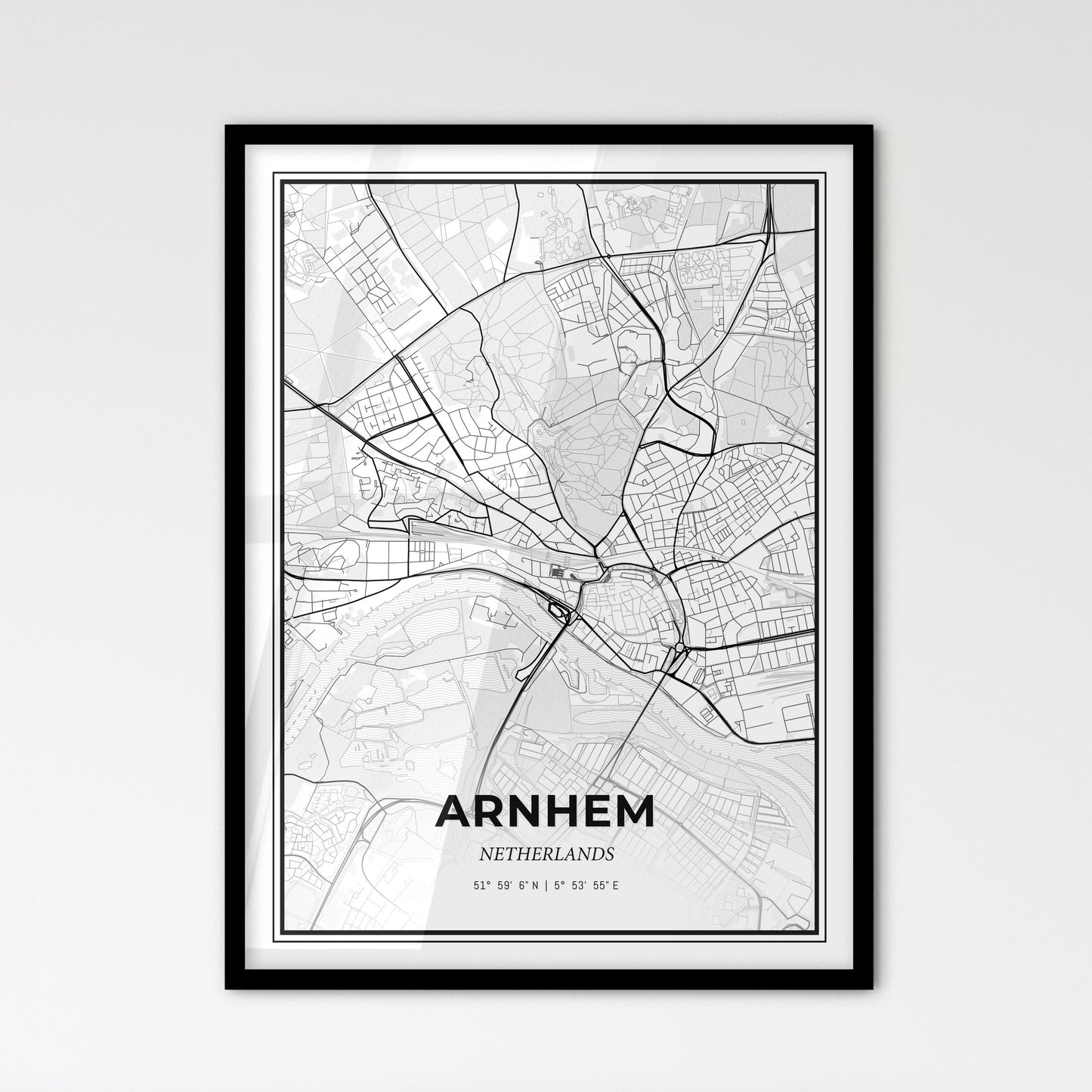  Arnhem Netherlands - Scandinavian Style City Map for Modern Home Decor