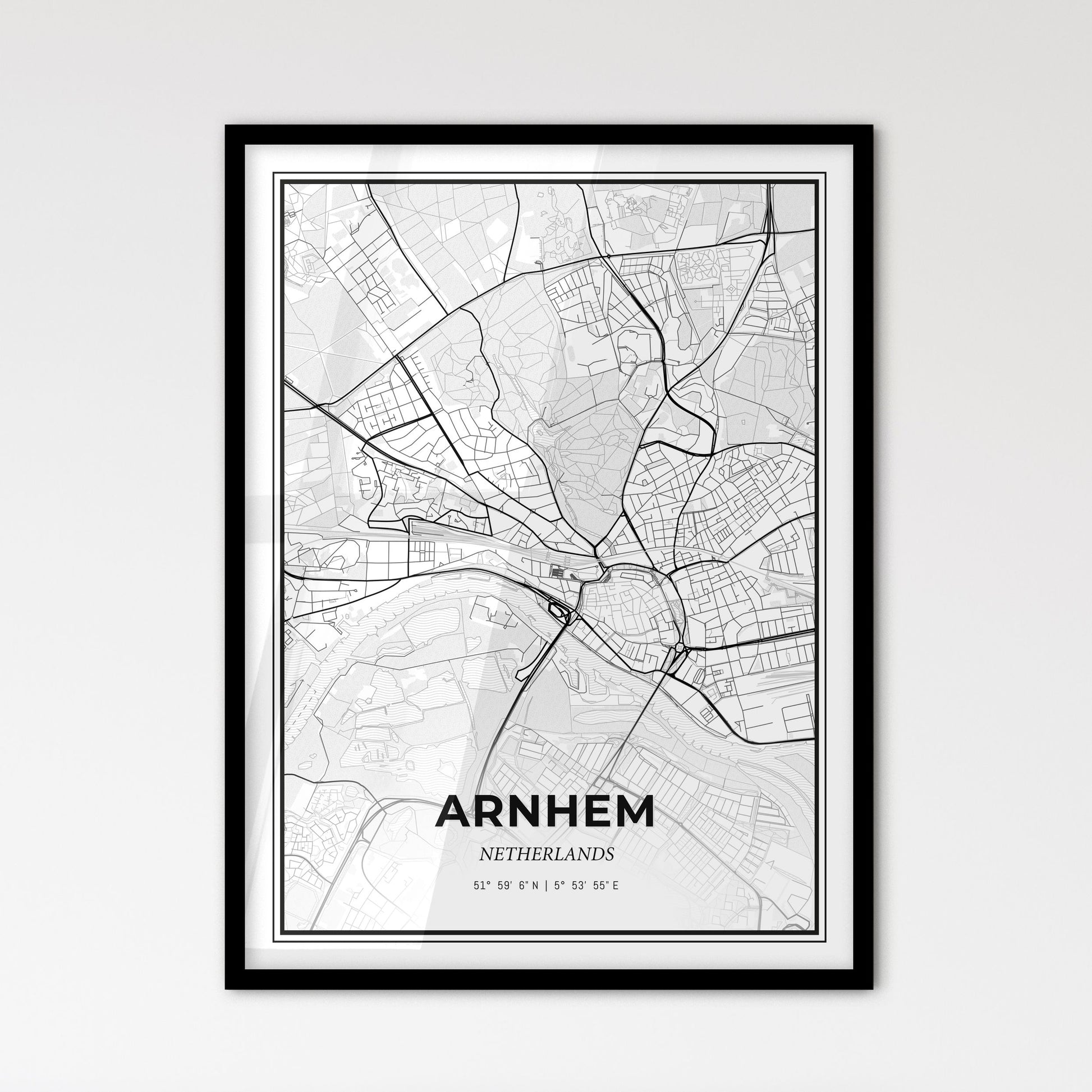  Arnhem Netherlands - Scandinavian Style City Map for Modern Home Decor