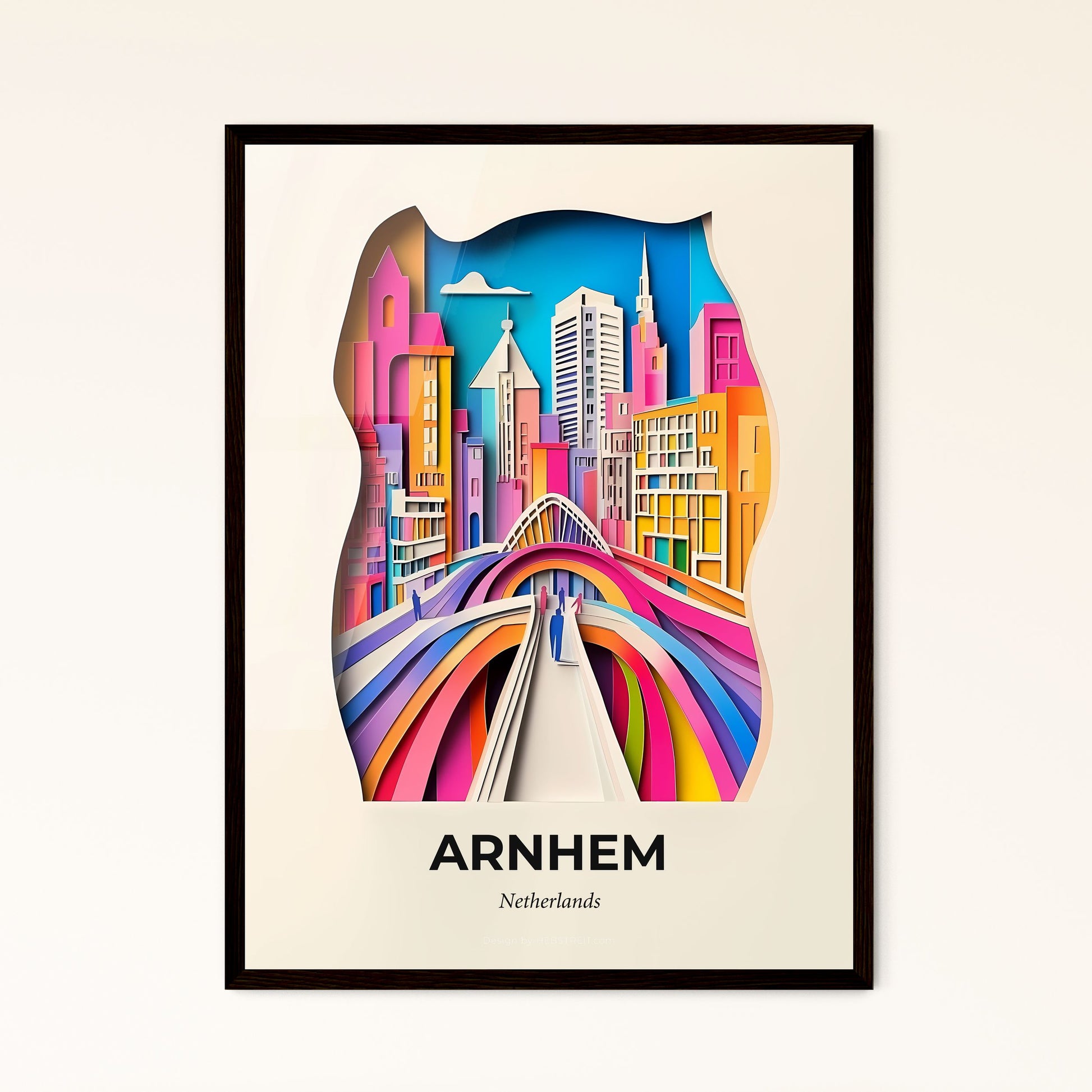 Vivid Arnhem, Netherlands - a paper cut of a city with a bridge