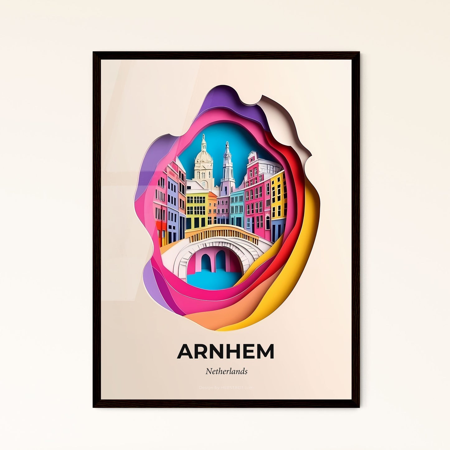 Vivid Arnhem, Netherlands - a paper cut of a city with a bridge