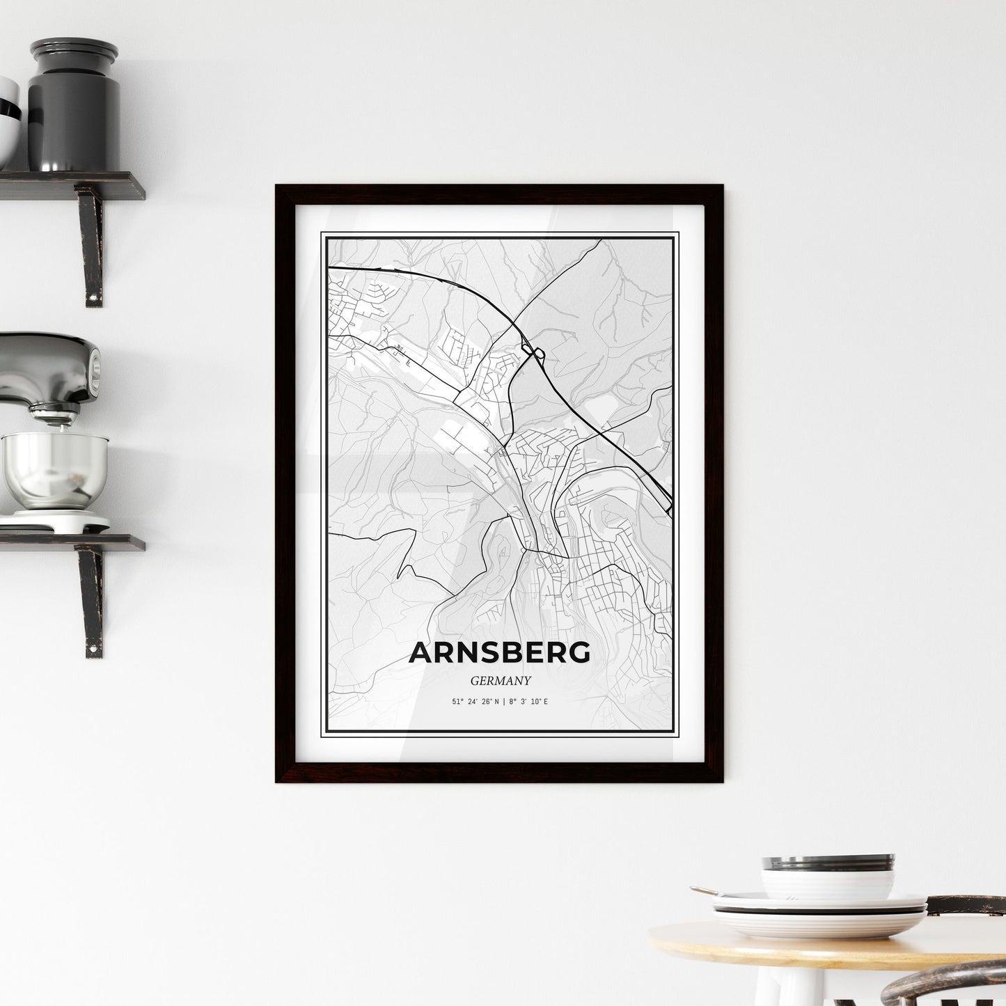 Arnsberg Germany - Minimal City Map