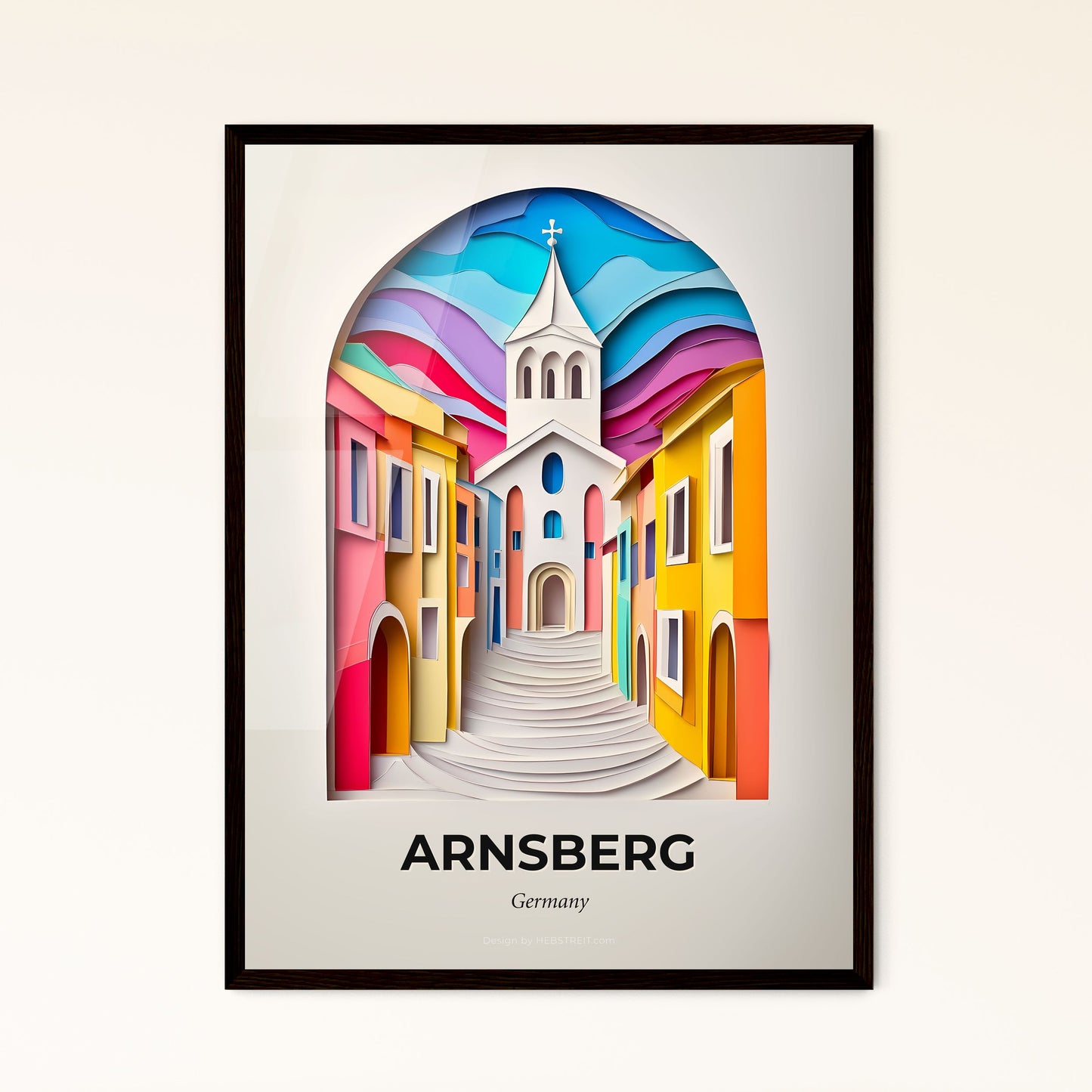 Vivid Arnsberg, Germany - a church with a steeple and a steeple on the top of it