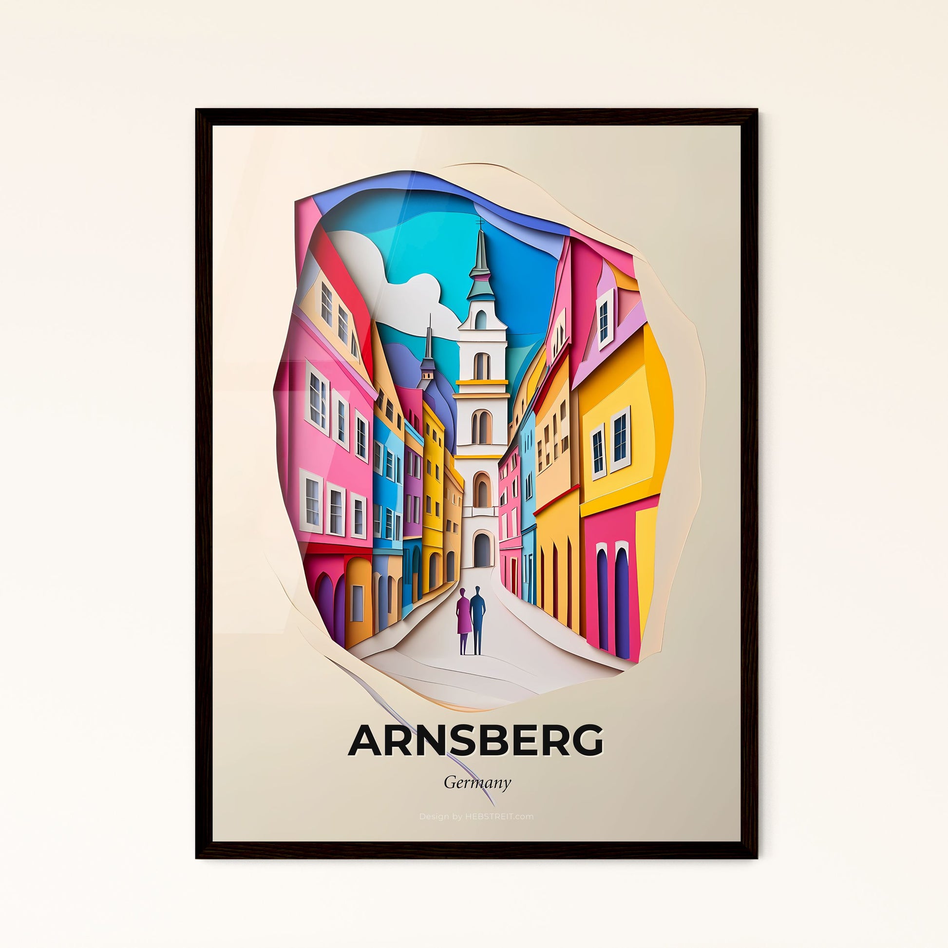 Vivid Arnsberg, Germany - a couple of people walking down a street