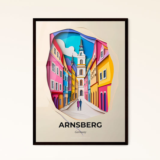 Vivid Arnsberg, Germany - a couple of people walking down a street