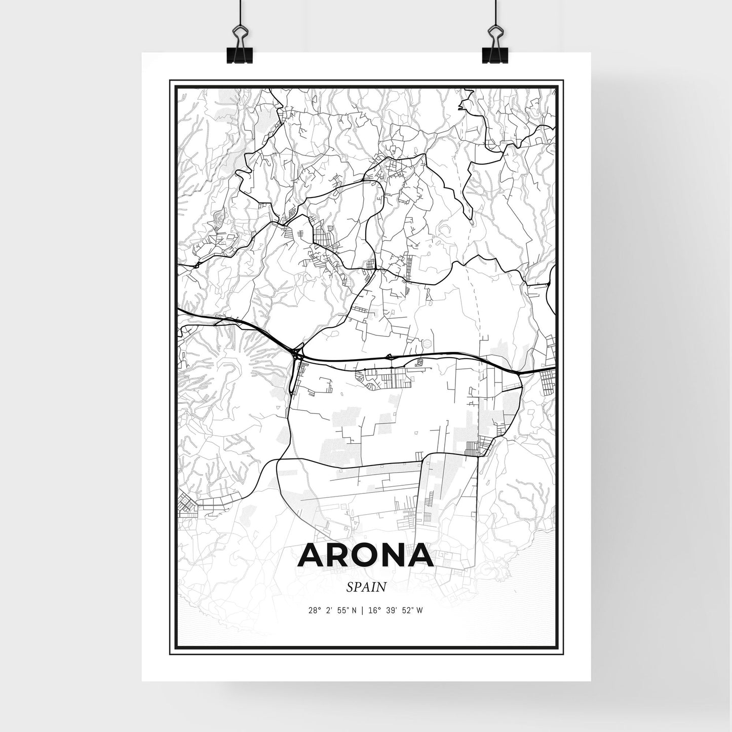 Arona Spain - Premium City Map Poster