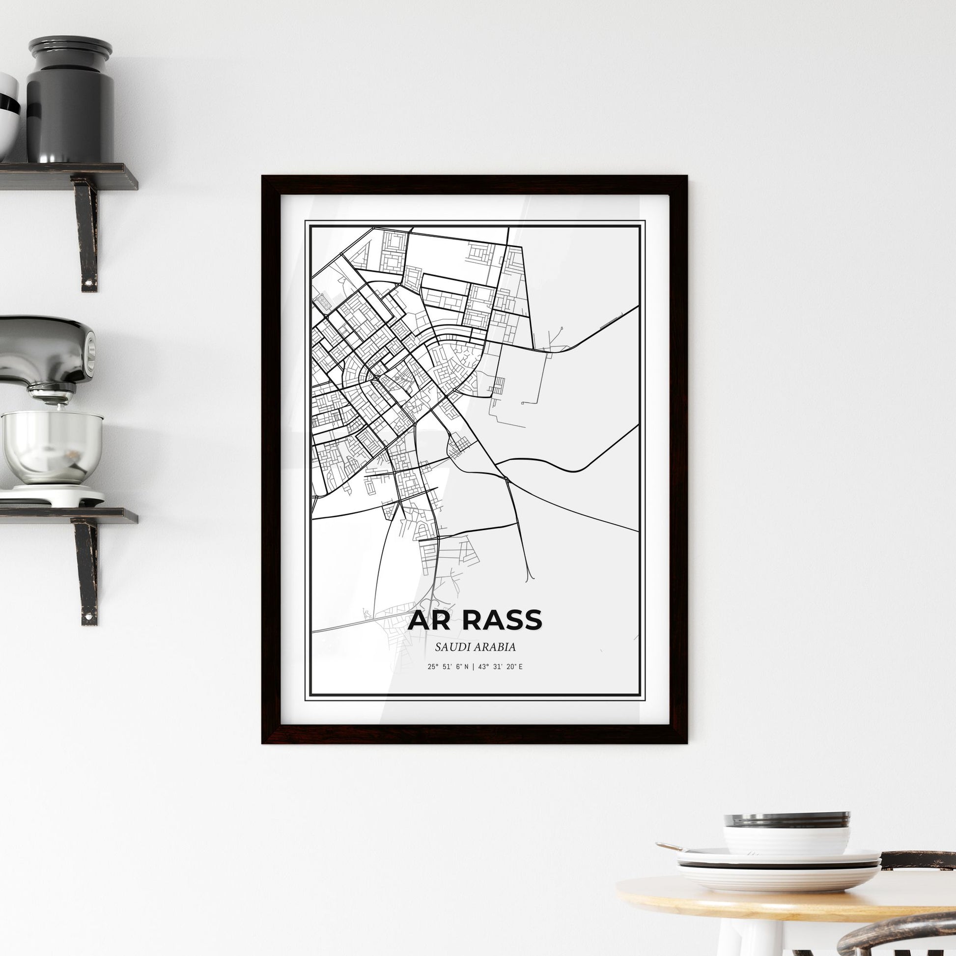 Ar Rass Saudi Arabia - Minimal City Map