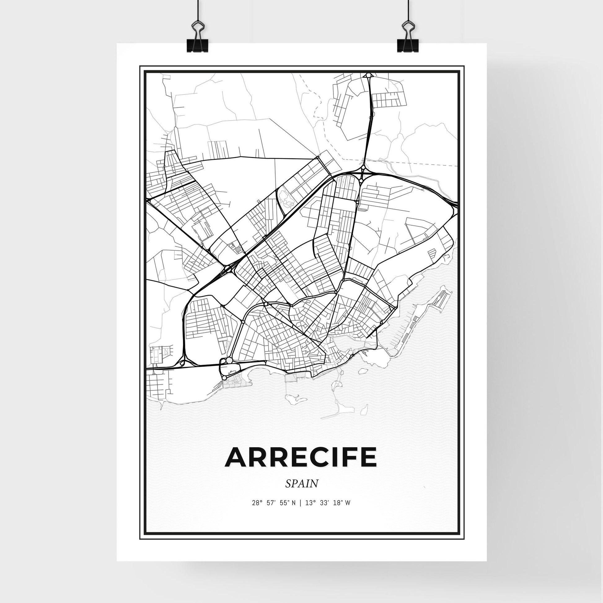 Arrecife Spain - Premium City Map Poster