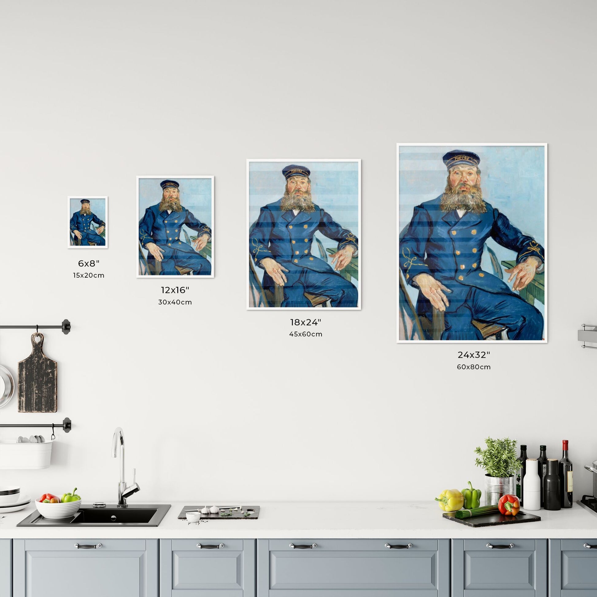 Portrait of the Postman Joseph Roulin – Vincent van Gogh Size Chart