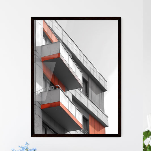 Kazan student architecture photo contest: Geometric art painting with majestic building, balconies, and windows Framed Art