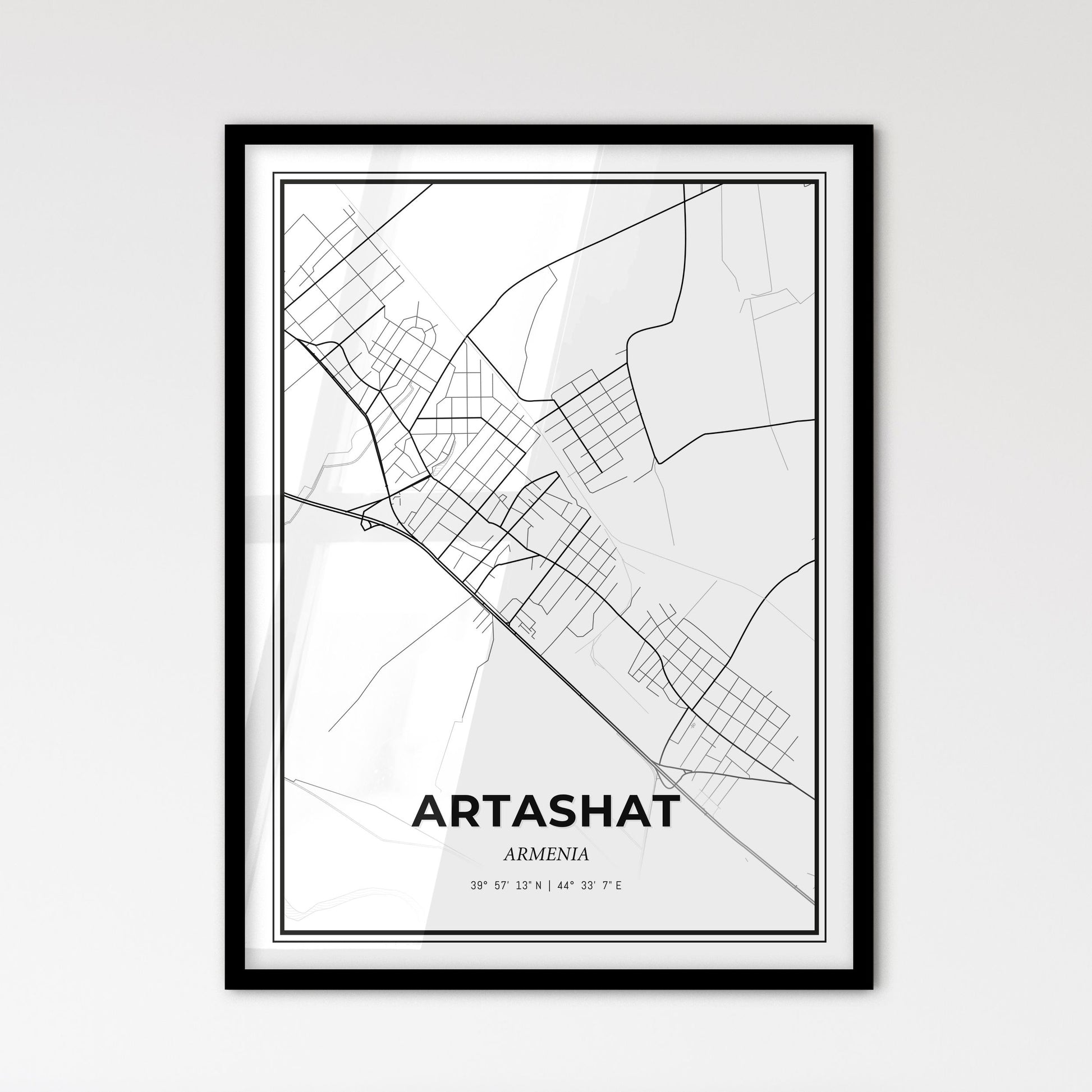 Artashat Armenia - Scandinavian Style City Map for Modern Home Decor