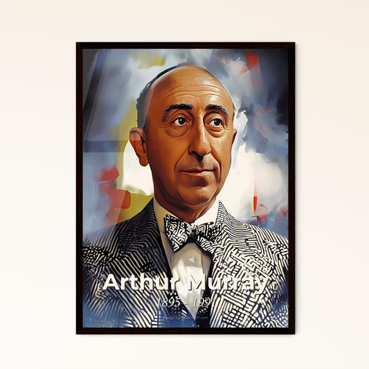 Portrait of Arthur Murray, 1895 - 1991. Impressionistic painting of a man in a suit.