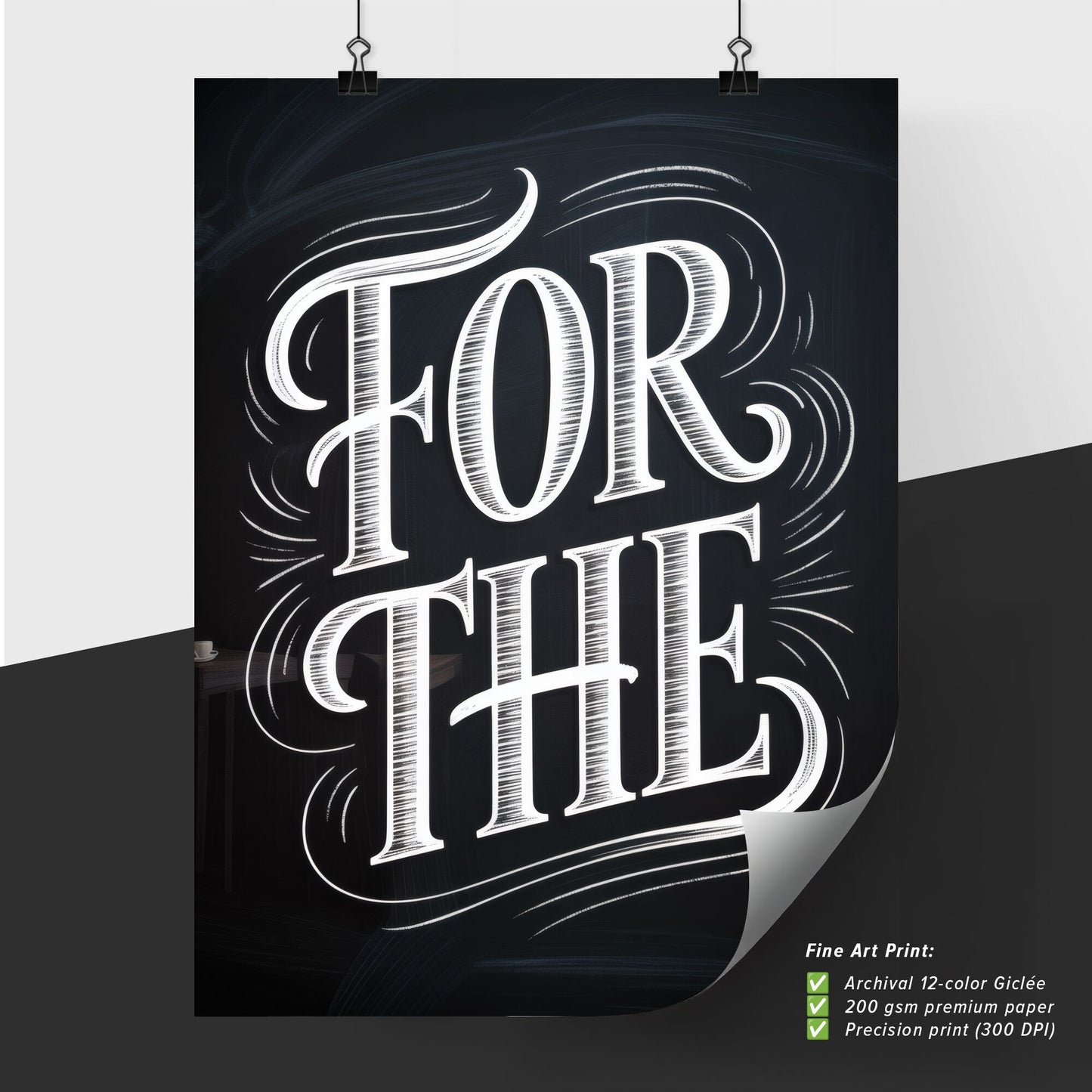 Artistic Typography Design Featuring the Phrases 'For the' in Elegant Hand Lettering Style.