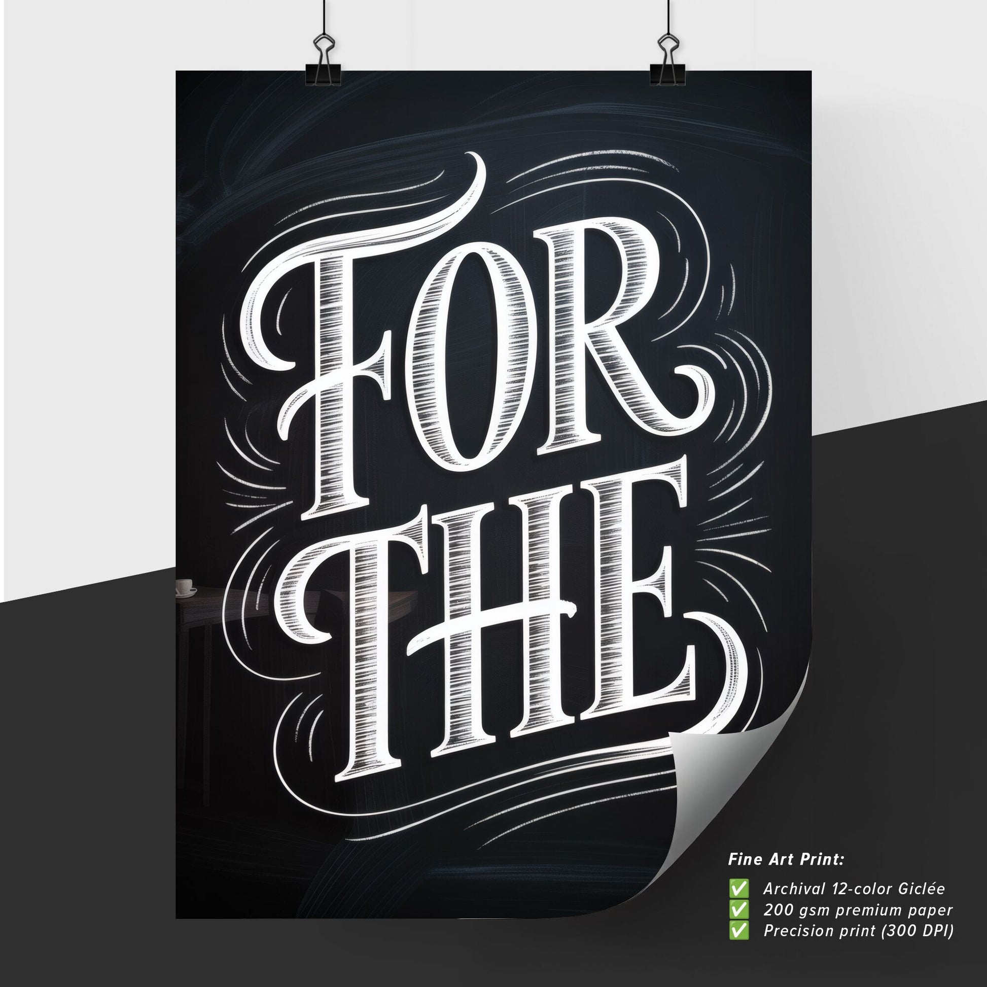 Artistic Typography Design Featuring the Phrases 'For the' in Elegant Hand Lettering Style.
