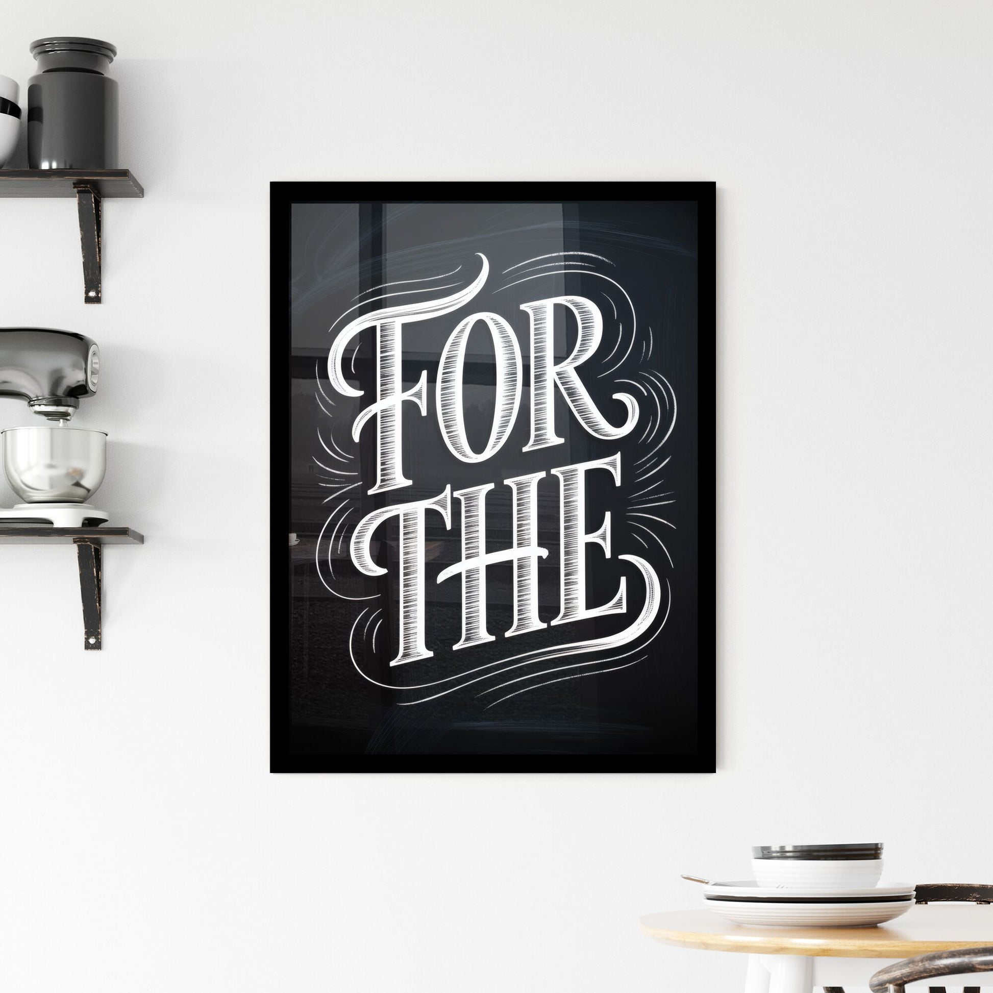Artistic Typography Design Featuring the Phrases 'For the' in Elegant Hand Lettering Style. Framed Print