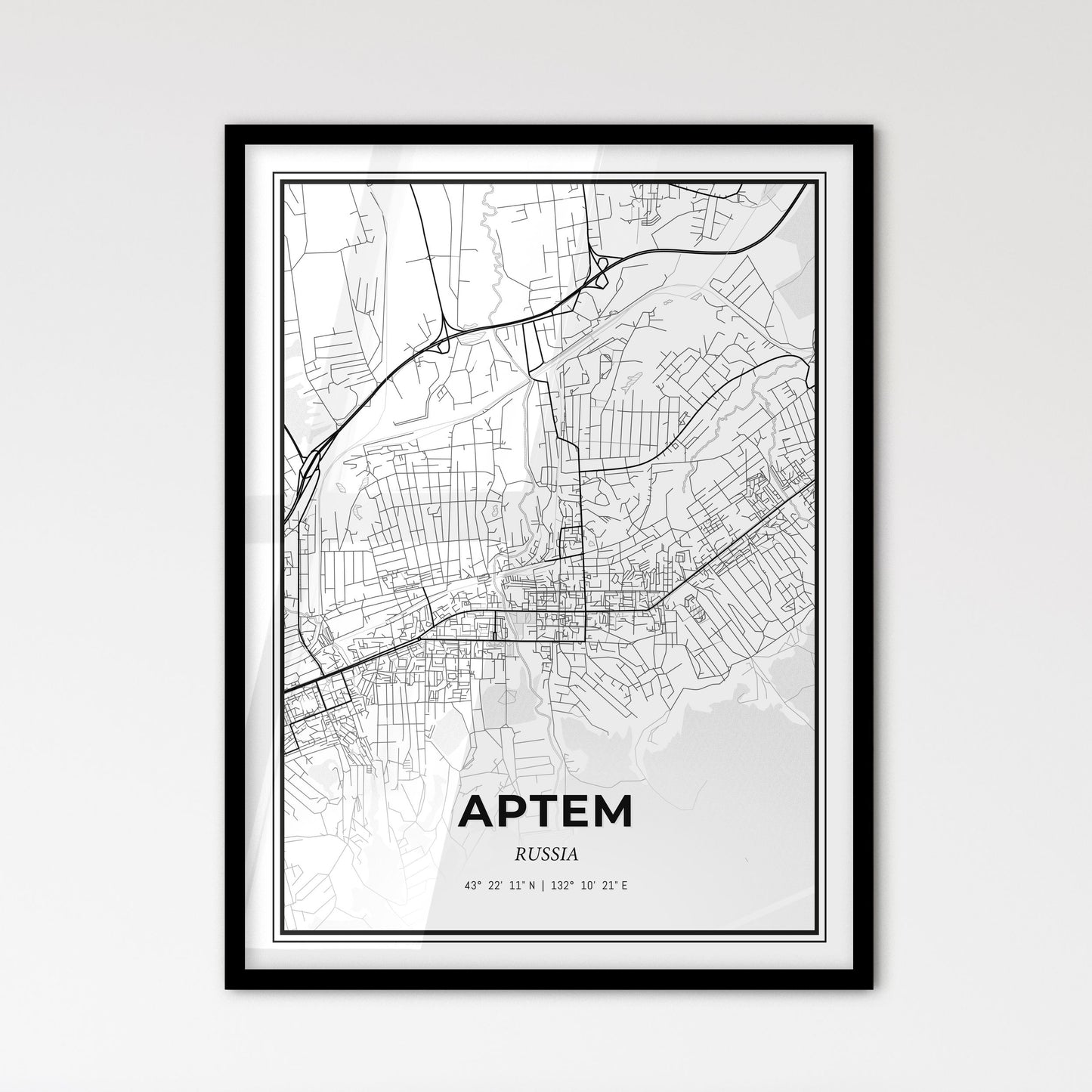 Artyom Russia - Scandinavian Style City Map for Modern Home Decor