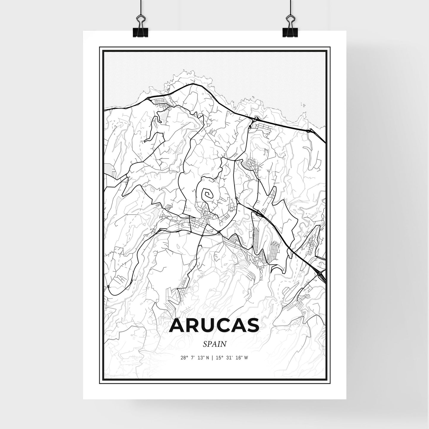 Arucas Spain - Premium City Map Poster