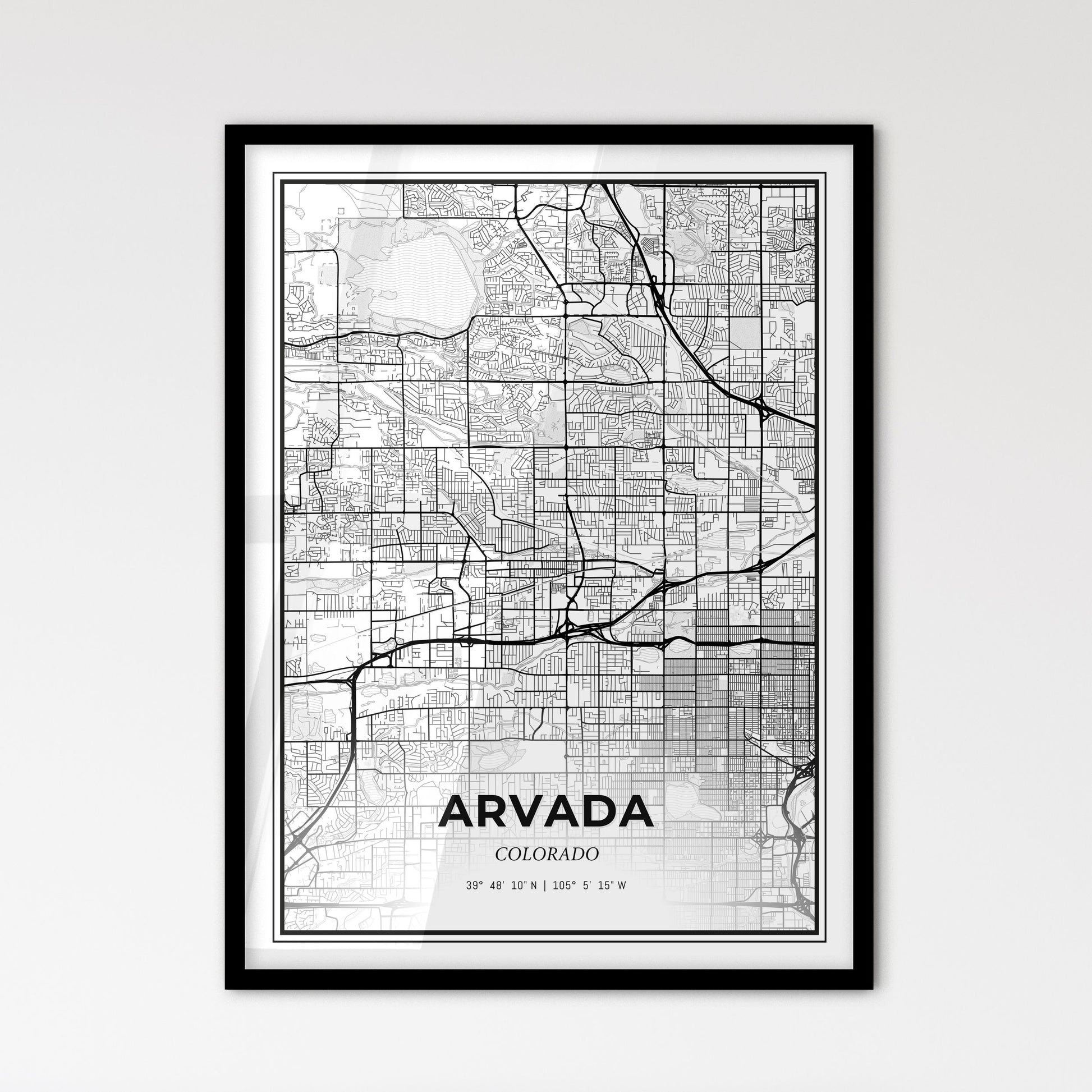 Arvada Colorado - Scandinavian Style City Map for Modern Home Decor