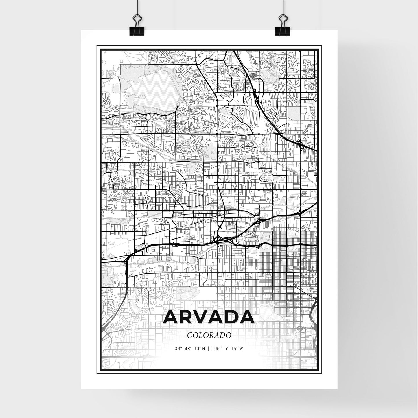 Arvada Colorado - Premium City Map Poster