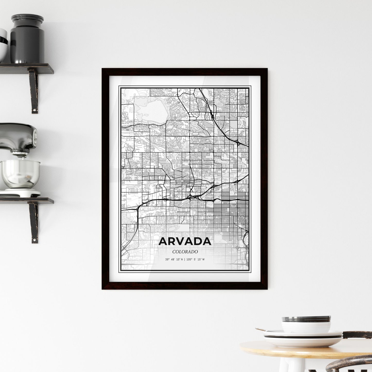 Arvada Colorado - Minimal City Map