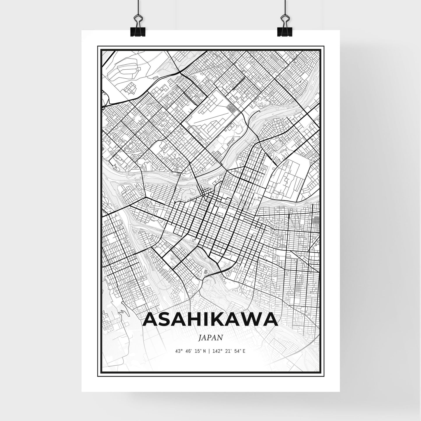 Asahikawa Japan - Premium City Map Poster